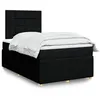 Image de vidaXL Sommier à lattes de lit avec matelas Noir 120x200 cm Tissu
