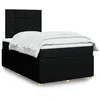 Image de vidaXL Sommier Ã  lattes de lit avec matelas Noir 120x200 cm Tissu