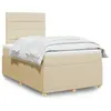 Image de vidaXL Sommier à lattes de lit avec matelas Crème 120x200 cm Tissu
