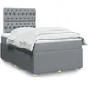 Image de vidaXL vidaXL Sommier à lattes de lit avec matelas Gris clair 120x200cm Tissu