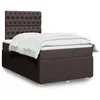 Image de vidaXL Sommier à lattes de lit avec matelas Marron foncé 120x200 cm