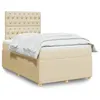 Image de vidaXL Sommier à lattes de lit avec matelas Crème 120x200 cm Tissu