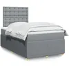 Image de vidaXL vidaXL Sommier à lattes de lit avec matelas Gris clair 120x200cm Tissu