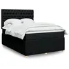 Image de vidaXL Sommier à lattes de lit avec matelas Noir 140x190 cm Tissu
