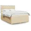 Image de vidaXL Sommier Ã  lattes de lit avec matelas CrÃ¨me 140x190 cm Tissu