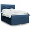 Image de vidaXL Sommier à lattes de lit avec matelas Bleu 140x190 cm Tissu