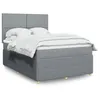 Image de vidaXL Sommier à lattes de lit avec matelas Gris clair 140x200cm Tissu
