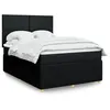 Image de vidaXL Sommier à lattes de lit avec matelas Noir 140x200 cm Tissu