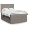 Image de vidaXL Sommier à lattes de lit avec matelas Taupe 140x200 cm Tissu