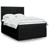 Image de vidaXL Sommier à lattes de lit avec matelas Noir 140x200 cm Tissu