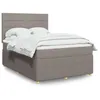 Image de vidaXL Sommier à lattes de lit avec matelas Taupe 140x200 cm Tissu