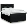 Image de vidaXL Sommier à lattes de lit avec matelas Noir 140x200 cm Tissu