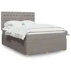 Image de vidaXL Sommier à lattes de lit avec matelas Taupe 140x200 cm Tissu