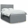 Image de vidaXL Sommier à lattes de lit avec matelas Gris clair 140x200cm Tissu