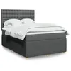 Image de vidaXL Sommier à lattes de lit avec matelas Gris foncé 140x200cm Tissu