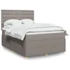 Image de vidaXL Sommier à lattes de lit avec matelas Taupe 140x200 cm Tissu