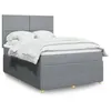 Image de vidaXL Sommier à lattes de lit avec matelas Gris clair 160x200cm Tissu