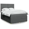 Image de vidaXL Sommier à lattes de lit avec matelas Gris foncé 160x200cm Tissu