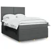 Image de vidaXL Sommier Ã  lattes de lit avec matelas Gris foncÃ© 160x200cm Tissu