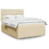 Image de vidaXL Sommier à lattes de lit avec matelas Crème 160x200 cm Tissu