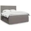 Image de vidaXL Sommier à lattes de lit avec matelas Taupe 180x200 cm Tissu