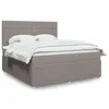 Image de vidaXL Sommier à lattes de lit avec matelas Taupe 180x200 cm Tissu