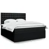 Image de vidaXL Sommier à lattes de lit avec matelas Noir 180x200 cm Tissu