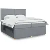 Image de vidaXL Sommier à lattes de lit avec matelas Gris clair 200x200cm Tissu