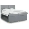 Image de vidaXL Sommier à lattes de lit avec matelas Gris clair 200x200cm Tissu