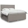 Image de vidaXL Sommier à lattes de lit avec matelas Taupe 200x200 cm Tissu