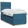 Image de vidaXL Sommier à lattes de lit avec matelas bleu 80x200 cm velours