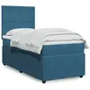 Image de vidaXL Sommier à lattes de lit avec matelas bleu 90x190 cm velours