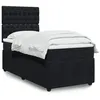 Image de vidaXL Sommier à lattes de lit avec matelas Noir 90x190 cm Velours