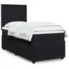 Image de vidaXL Sommier à lattes de lit avec matelas Noir 90x200 cm Velours