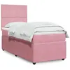 Image de vidaXL Sommier à lattes de lit avec matelas Rose 90x200 cm Velours