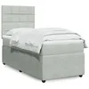 Image de vidaXL Sommier à lattes de lit et matelas Gris clair 90x200 cm Velours
