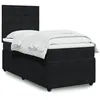 Image de vidaXL Sommier Ã  lattes de lit avec matelas Noir 90x200 cm Velours