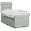 Image de vidaXL Sommier à lattes de lit et matelas Gris clair 90x200 cm Velours