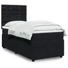 Image de vidaXL Sommier à lattes de lit avec matelas Noir 90x200 cm Velours