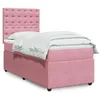 Image de vidaXL Sommier à lattes de lit avec matelas Rose 90x200 cm Velours