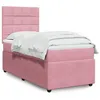 Image de vidaXL Sommier à lattes de lit avec matelas Rose 100x200 cm Velours