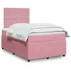 Image de vidaXL Sommier à lattes de lit avec matelas Rose 120x200 cm Velours