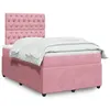 Image de vidaXL Sommier à lattes de lit avec matelas Rose 120x200 cm Velours