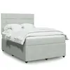 Image de vidaXL Sommier à lattes de lit et matelas Gris clair 140x190cm Velours