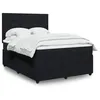 Image de vidaXL Sommier à lattes de lit avec matelas Noir 140x190 cm Velours