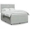 Image de vidaXL Sommier à lattes de lit et matelas Gris clair 140x190cm Velours
