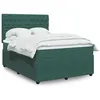 Image de vidaXL Sommier à lattes de lit et matelas Vert foncé 140x190cm Velours