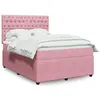 Image de vidaXL Sommier à lattes de lit avec matelas Rose 140x190 cm Velours