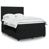 Image de vidaXL Sommier à lattes de lit avec matelas Noir 140x200 cm Velours