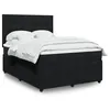 Image de vidaXL Sommier à lattes de lit avec matelas Noir 140x200 cm Velours